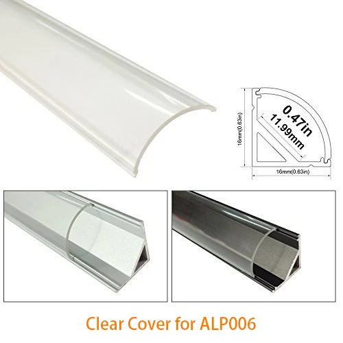 Crystal Clear Крышка объектива ostyer молочно-белый чехол для ALP006 серебристый, черный отделка 16x16 мм LED Алюминий канала пыли защиты
