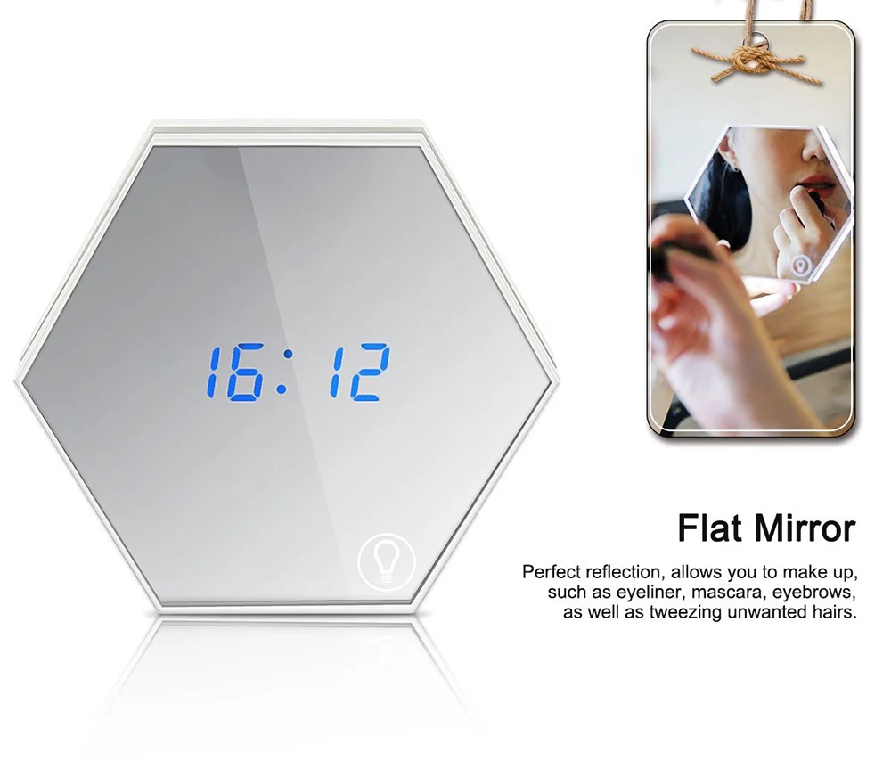  Durable Digital Multifunctional LED Table Clocks Mirror Digital Display Electric Alarm Clocks Light - 32890573518