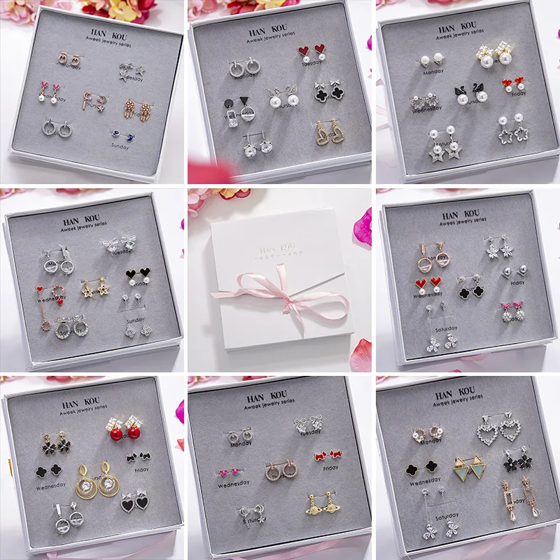 

925 Sterling Silver Earrings For Women Luxury Crystal Minimalist Creative Earrings High-Grade Exquisite Gift Sets Stud Earrings