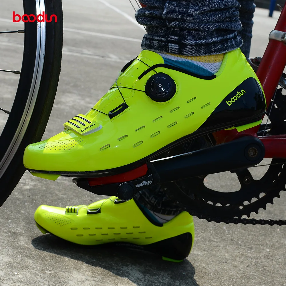 

BOODUN Cycling Road Shoes Carbon Men's Cycling Shoes Breathable Self-Locking Bicycle Shoes Zapatillas Ciclismo Bike Carbon Shoes