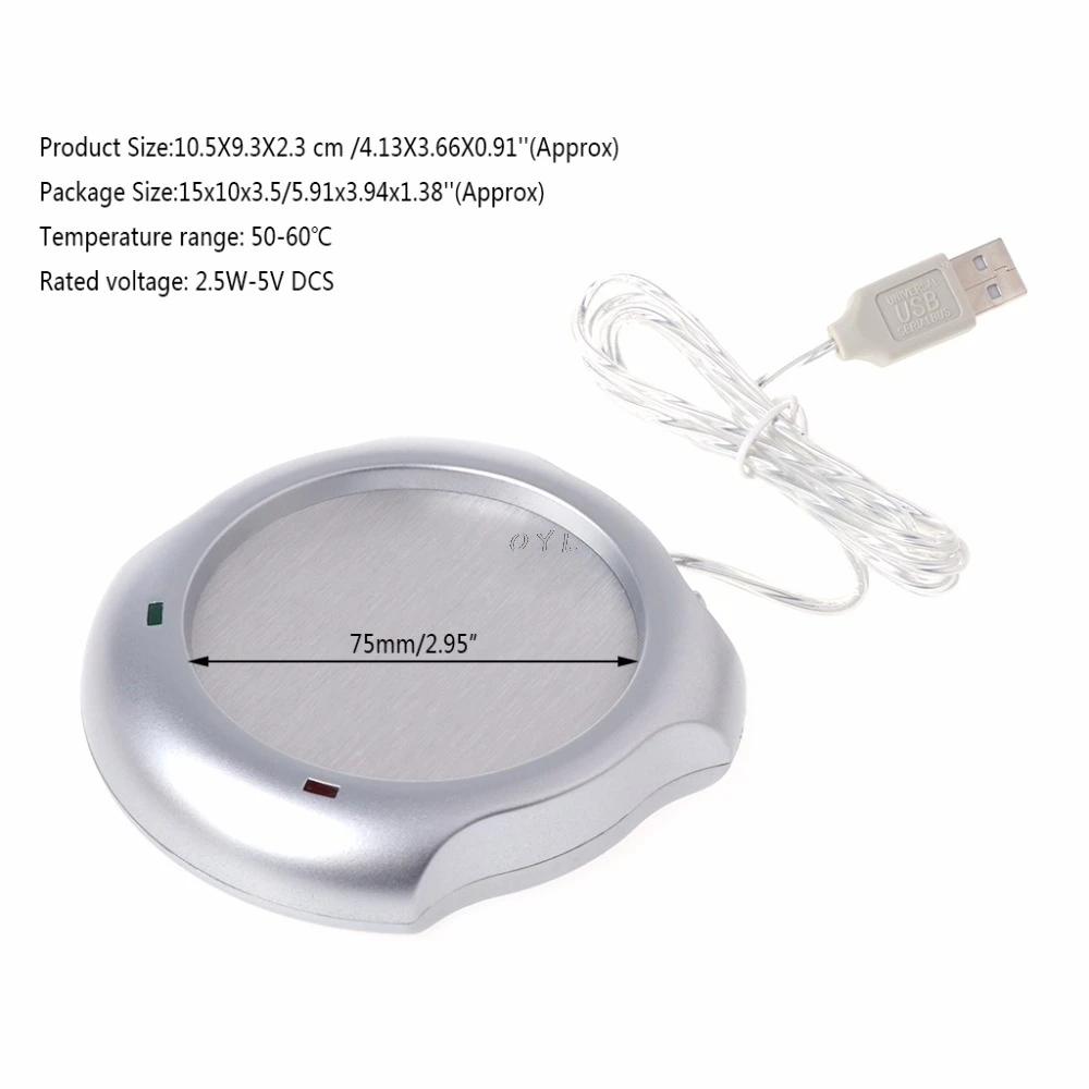 Мини USB электрическая чашка для напитков подогревающая пластина офисного и