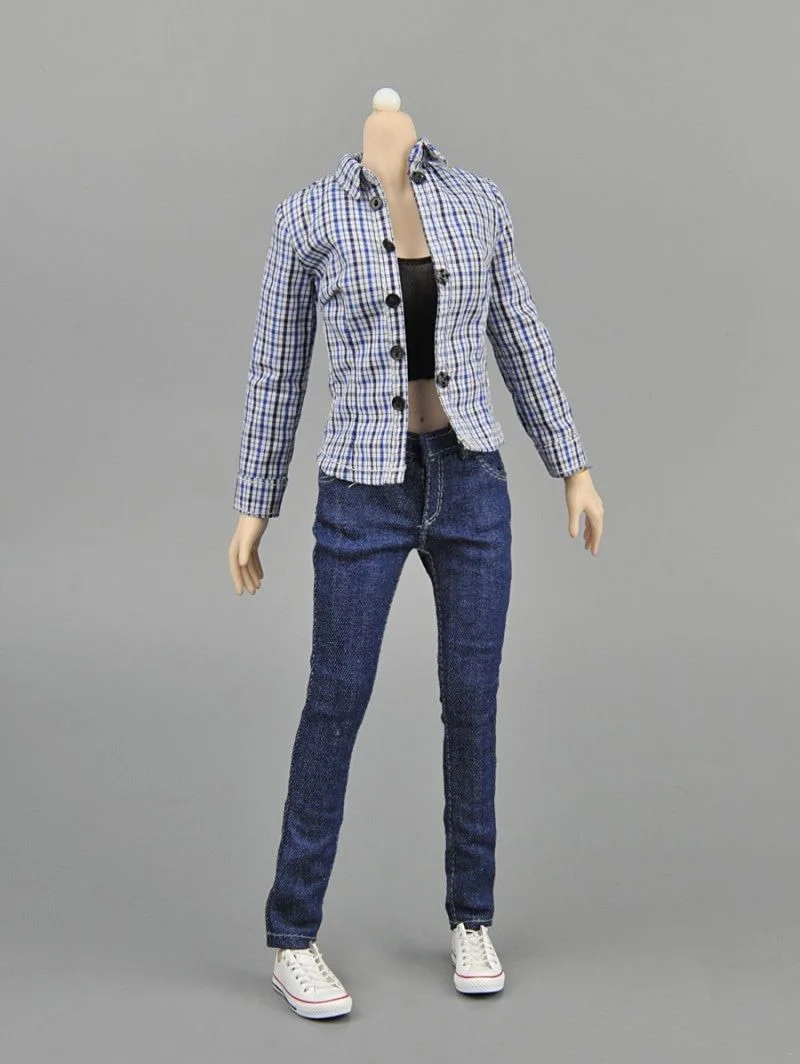 1/6 Scale Woman Clothing Model Rompers Jeans F/12" Female Body
