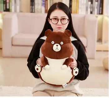 

about 35cm lovely brown bear plush toy new style soft doll throw pillow Christmas gift w2286