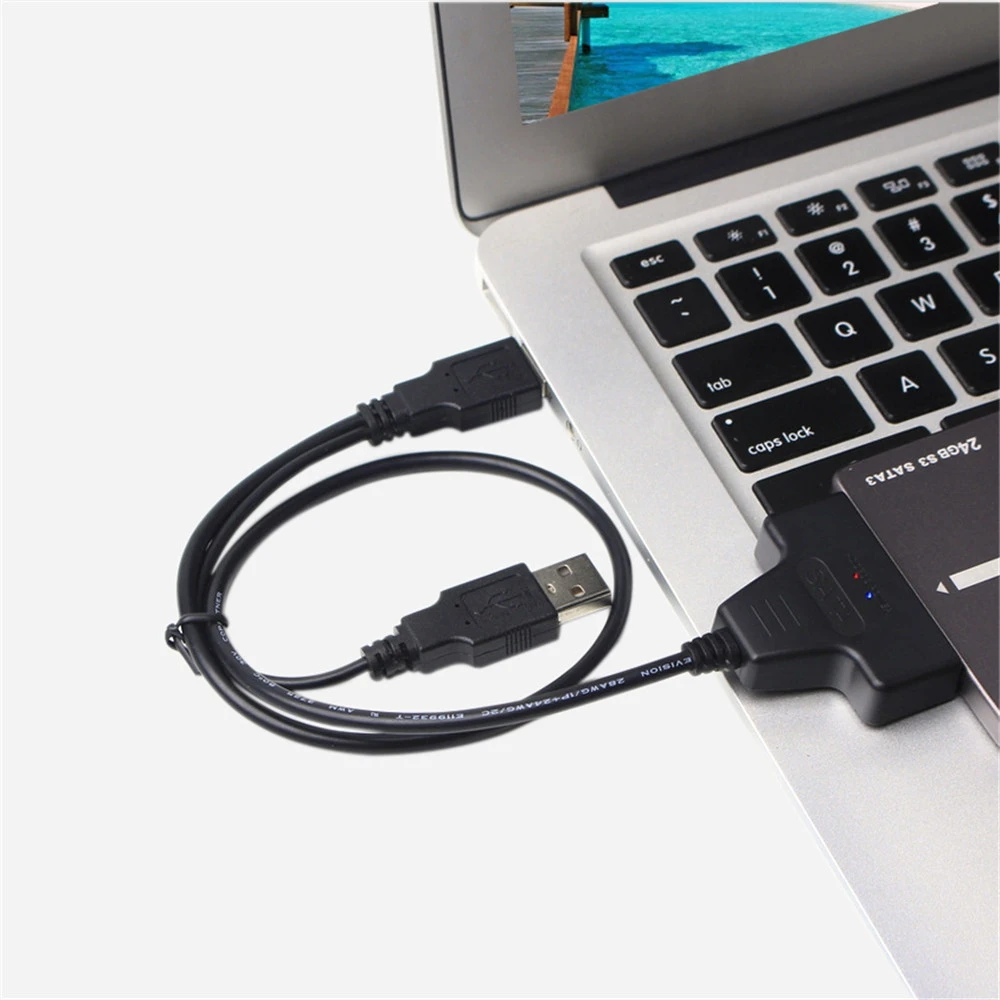 Внешний жесткий диск конвертер USB 2,0 до 22 Pin SATA Кабель-адаптер с дополнительным USB кабелем питания для 2,5 дюймов SATA ноутбука HDD SSD