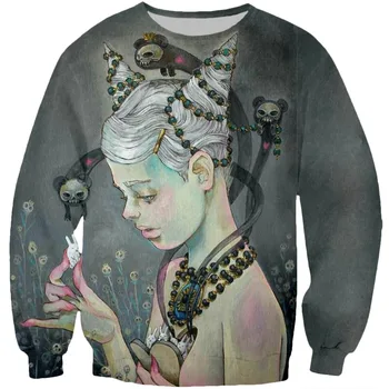 

Women/Men Fashion Sweatshirt Stabbed In The Heart Rabbit Girl 3d Printed Crewneck Sweatshirt Casual Pullover Plus size S-5XL