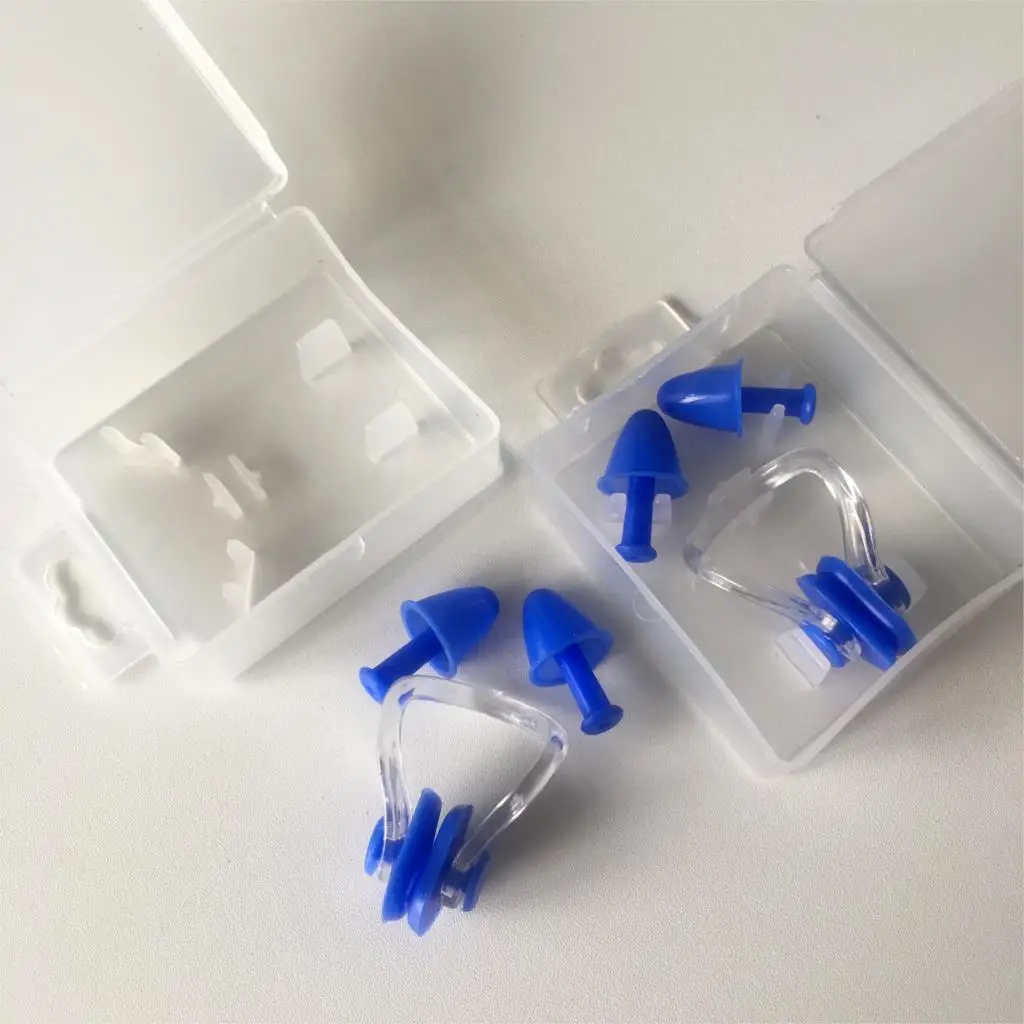 SBART Single Layer Mushroom Earplugs Nose Clip Soft Silicone Waterproof Swimming Ear Plugs Nasal