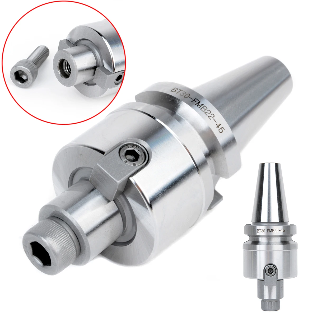 

1pc BT30-FMB22-45 End Mill Adapter Silver Face Milling Arbor Holder for 2" APKT APMT1064 CNC Cutter