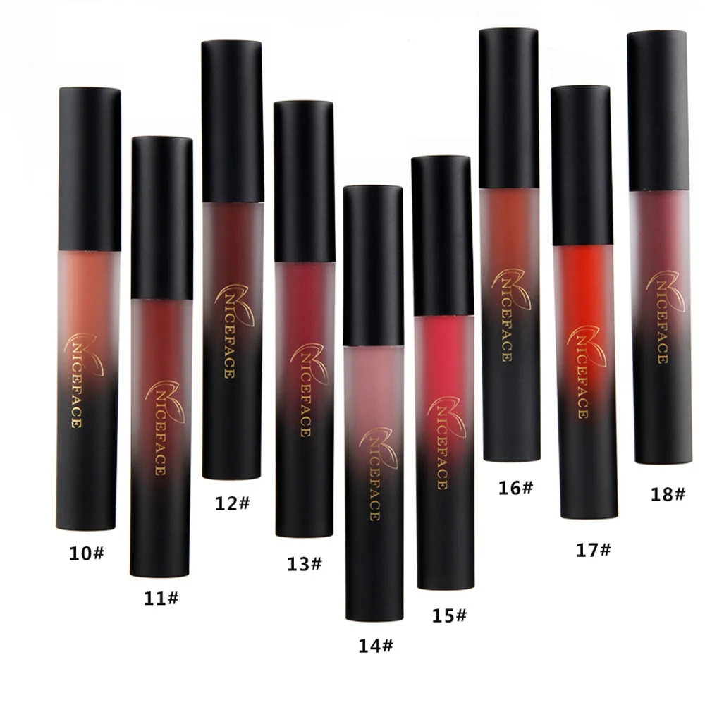 18 Colors 1 Pcs Sexy Velvet Lipsticks Long Lasting Waterproof Matte Liquid Lip Gloss Lip Sticks Women Beauty Makeup Tools