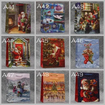 

100piece\lot Free shipping . Hight quality 9 colors New Christmas paper bag, kraft paper bag,gift bag ,size23*18*10 cm
