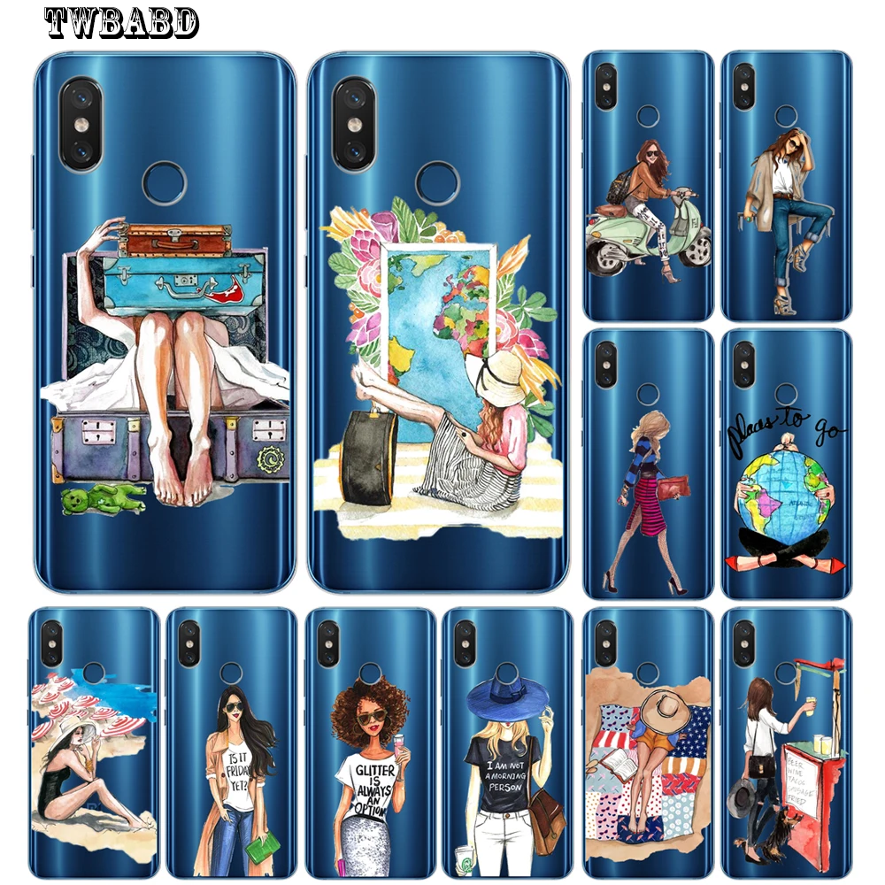 

Fashion Girl Soft Silicone Case For Xiaomi Redmi 4X 4A 5A 5 Plus Note 7 4X 5A 5 6 Pro 6 6A 6Pro Xiaomi 5X 6X 8 A2 Lite Capa