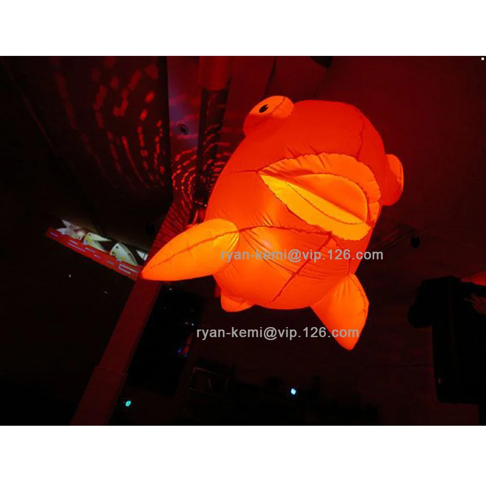 1.5m 5ft LED lighting inflatable fish balloon hanging LED inflatable clownfish for party bar stage decoration