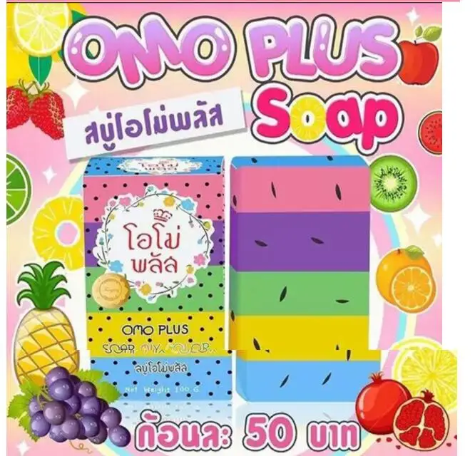 Thai Fruit Rainbow Soap Whitening Pure Natural Fruit Soap Facial Bath ...