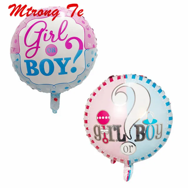 

10pcs/lot Foil 18inch Round Gender Reveal Boy Or Girl Balloon Helium Balls Baby Shower Birthday Party Decorations Pink Blue Toys