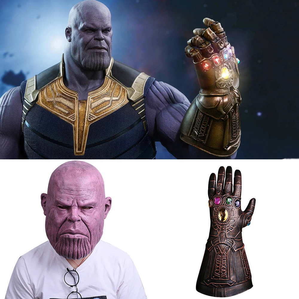 

Avengers Infinity War Cosplay Thanos Glove Mask Cosplay Halloween Party
