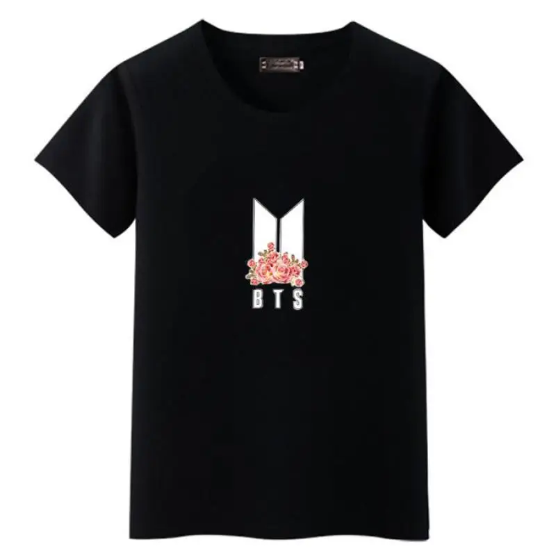 

2018 Korean popular printing style BTSkoop short sleeve shirt printing round neck shirt