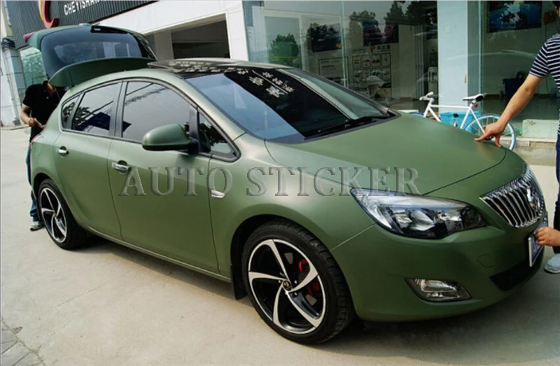 Army green matte vinyl car wraps 22