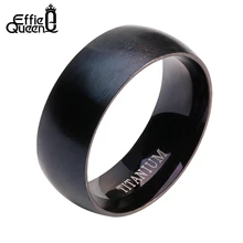 Effie Queen Top Quality Men’s Fashion Titanium Steel Ring Jewelry Wholesale Jewelry Man Party Ring Black Color WTR01