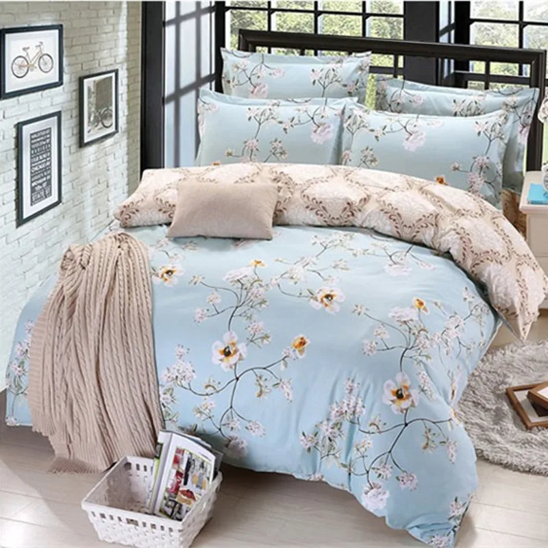 

Fanaijia 3d flower bedding sets queen size duvet cover with Pillowcase bed sheet Bedspread 3/4 pcs Bedlinen king comforter set