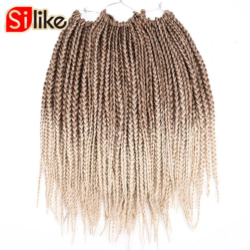 Ombre Synthtic Black Green 18 Inch Micro Crochet BOX Braids Hair Extension 24 Roots hair Braiding for Black Women by Silike