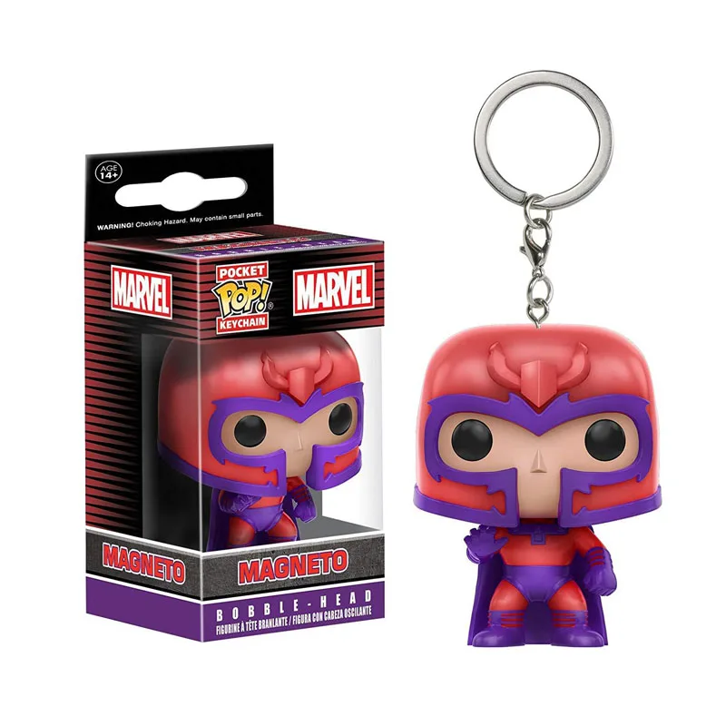 FUNKO POP X-Men Origins: Wolverine & MAGNETO pocket pop Keychain kid toy pvc Action Figure model Toys for children birthday gift