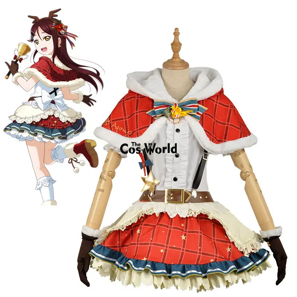 Рождественское платье рубашка Love Live Sunshine Aqours Sakurauchi Riko накидка Униформа аниме