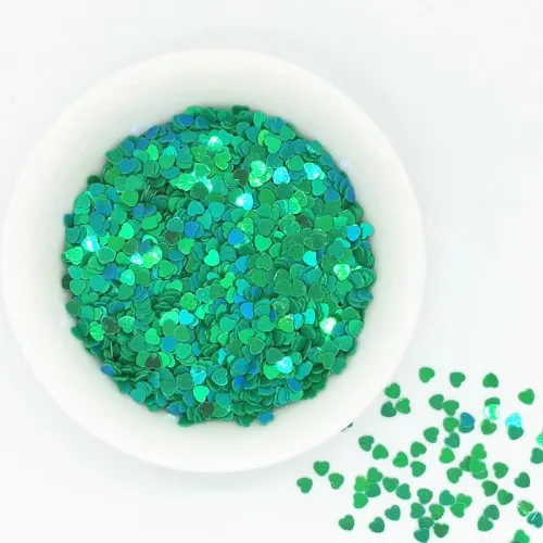 AB green Сердце пайетки 3 мм 4 мм многоцветный ПВХ неупакованные блестки пайетки Искусство РУКОВОДСТВО DIY ремесло свадебный Декор Маникюр Lentejuelas10/20g - Цвет: AB green