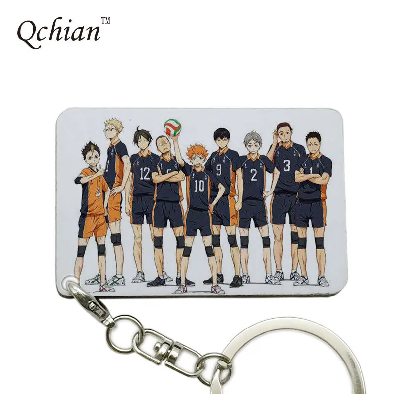 

Haikyuu Printed Keychain Volleyball Lovers Struggle for Glory Men Keyring Key Holder can be Customized
