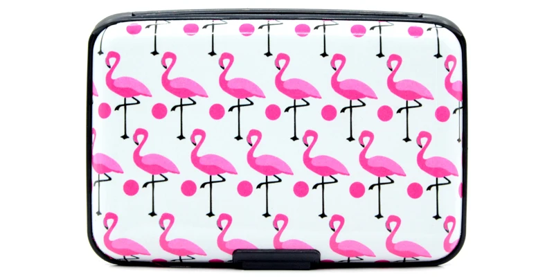 BONAMIE Фламинго принты RFID Бумажник Алюминиевый Кредитная карта протектор держатель чехол для девушки женщины тонкий дизайн подходит в передний карман
