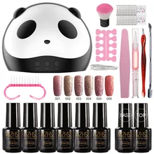 MIZHSE Набор для дизайна ногтей с УФ светодиодный светильник Сушилка 6 цветов 7 мл Гель-лак для ногтей набор инструментов для ногтей Замачивание набор для акриловых ногтей для маникюра