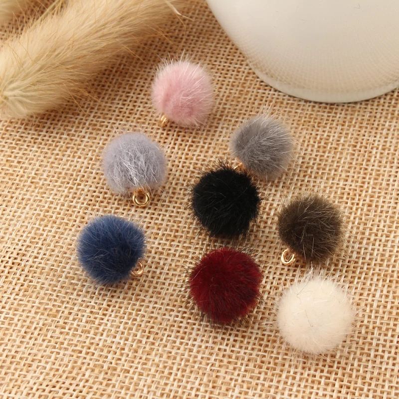 

10pc 12mm Mini Imitation Water Mink Pompom Cute Fur Ball Handmade Diy Materia Handmade Hair Earring Ball Jewelry Find C34