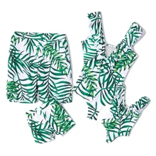 Женский и мужской купальный костюм для пары, бикини, мужские пляжные шорты, плавки для пляжа и серфинга, Детский семейный купальник