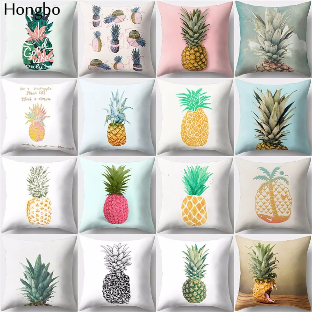

Hongbo 1 Pcs Pineapple Pattern Throw Pillow Cushion Covers Seat Car Home Decorative Pillowcase