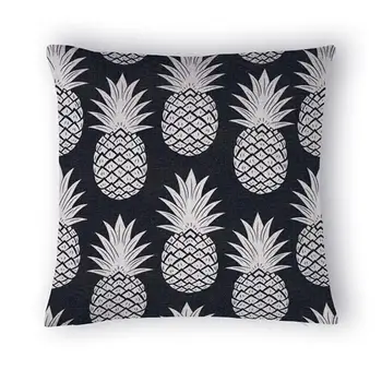 

Wholesale 18" home decorative pillows black white pineapple throw pillow 45x45cm cotton linen seat back cushion for couch chair