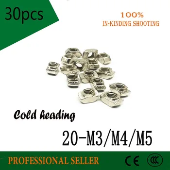 

Cold heading 30PCS 20-m3 M4 M5 T-nut Hammer Head Fasten Nut 3D Printer Parts Nickel Plated for 2020 series T Slot Groove 6 20TN