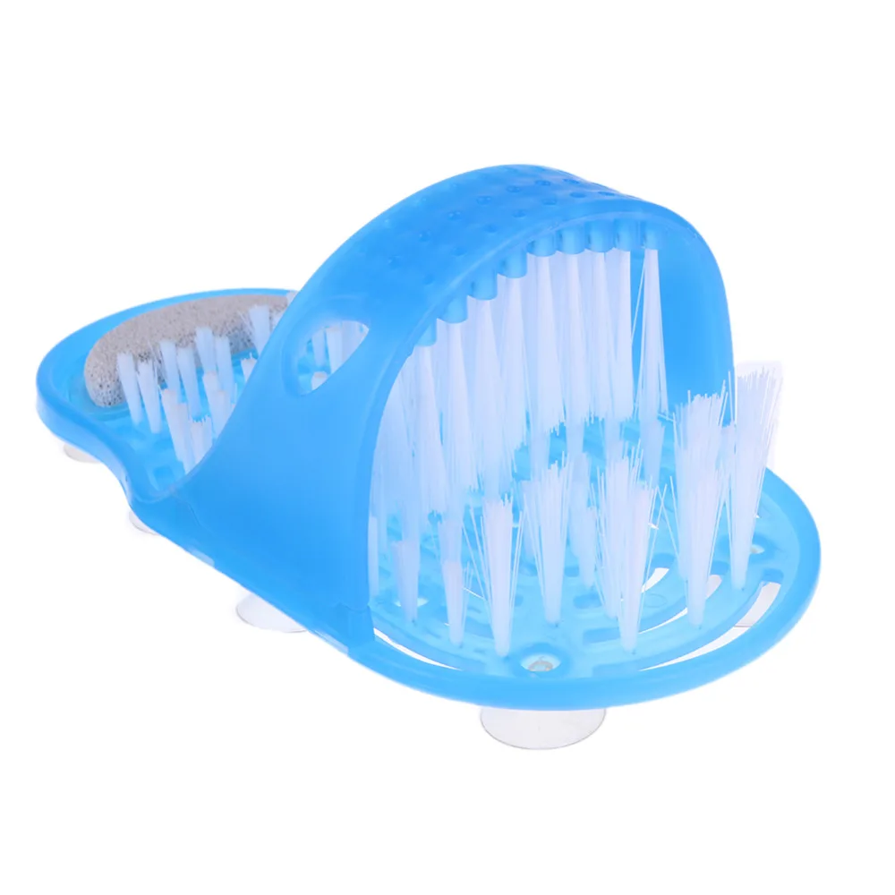 Hot Plastic Bath Shoe Shower Brush Foot Scrubber Shower Brush Massager Slippers Blue for Feet Pumice Foot Brush