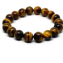 Натуральный 10 мм тигровый глаз камень бусы, браслет из нержавеющей стали женщины ювелирные изделия Ювелирные изделия с драгоценными камнями
