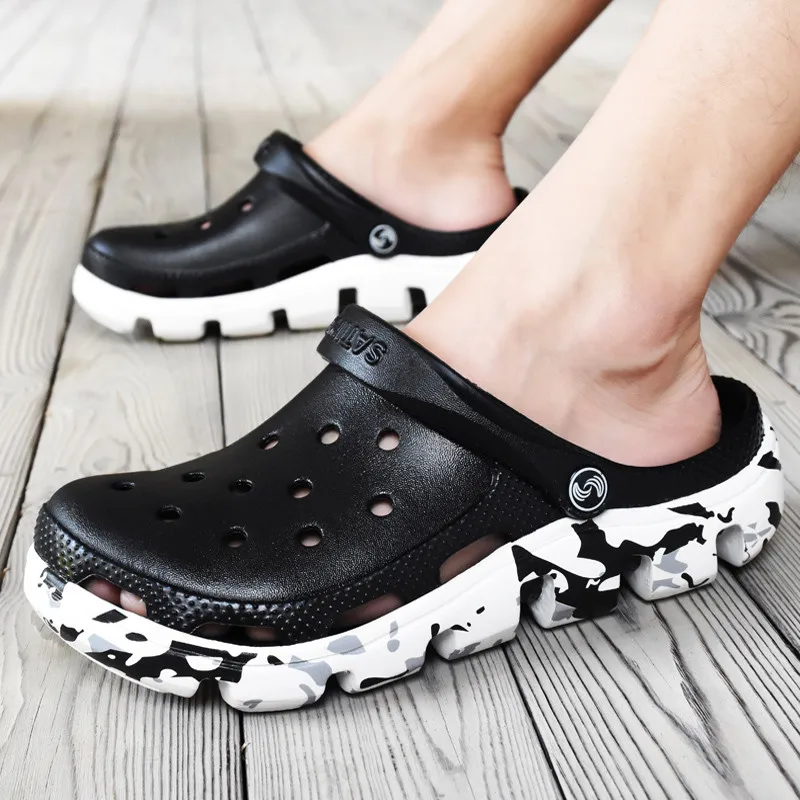 Crocse Outdoor Mens Sandals Summer Beach Sandals Men Clogs Croc Shoes Sandale Homme Sandalias Homem Erkek Sandalet Size 39-47
