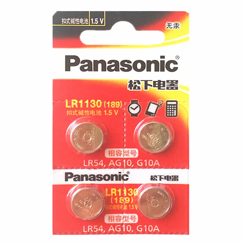 

4PCS 100% Genuine wholesale PANASONIC LR54 189 AG10 L1131 SR1130 G10 V10GA 389 Alkaline Button Cell Coin Battery