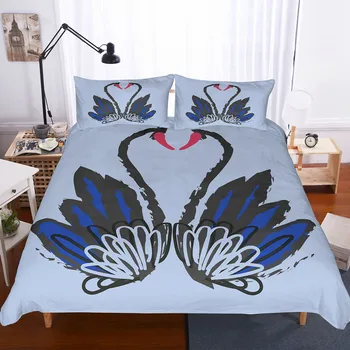 

YI CHU XIN black swan bedding set twin full queen size duvet cover bed linen pillow case comforter bedding sets