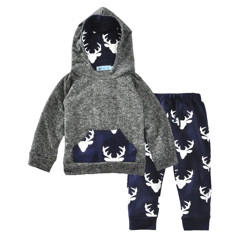 

Boys Clothes Little Girl Clothing Sets Toddler Kids Children Fall Outfits Boutique Deer Hoodies + Pants Spring Autumn Winter
