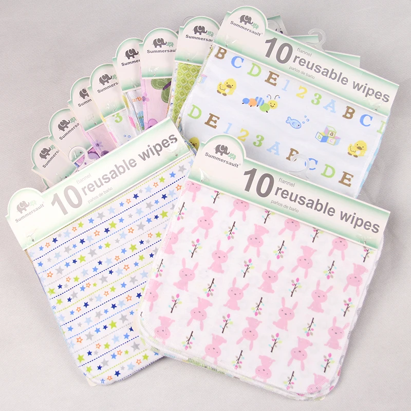  Summitkids 10pcs/lot Baby Feeding Towel Children Small Handkerchief 100% cotton 22*22cm Nursing Tow