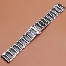 20mm 22mm En Céramique Bracelets solide liens bracelets De Montres Bracelets argent acier inoxydable butterfly boucle pour les engins S2 Vitesse S3 22