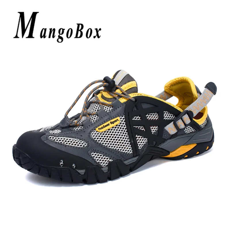 

Summer Mens Wading Shoes Breathable Male Mesh Sport Sneakers Rubber Sole Beach Man Aqua Shoes Non-Slip Outdoor Water Shoes Men