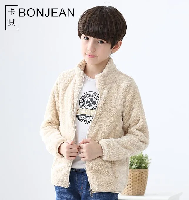

Children's autumn jacket 2018 new thick coat boys and girls plus velvet COAT big boy fleece G35