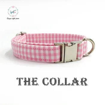 

Pink Dog Cat Collar And Perro Leash Set With Bow Tie Personal Custom Pet Puppy Designer Product Dog &Cat Necklace Xs-Xl