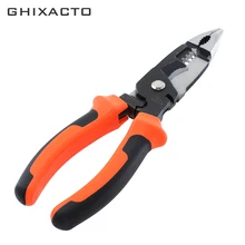 GHIXACTO 5 In 1 Wire Stripper Pliers 8" / 210mm Cable Crimping Cutter Pliers CR-V Electrician Cutting Hand Tools Wire Crimpers