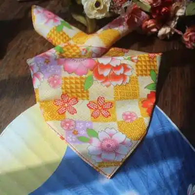 Men Women Children handkerchief furoshiki cotton /Japanese style sakura printed 35cm/Many uses - Цвет: 7