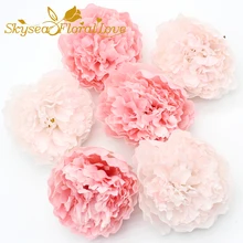 Большие 10 см искусственные цветы Пион головки высокого качества шелковые цветы DIY цветок стены арки Свадебные цветы 25 шт./партия