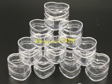 100 pçs/lote Frete Grátis 4g Forma Do Coração 4cc Recipientes PS Boião de Creme De Plástico Transparente Caixa de Cosméticos Vazio
