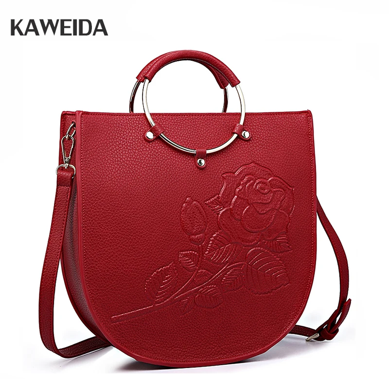 

Fashion Embossed Flowers Bags Handbags Women Famous Brands Sac Femme Vintage Luxury Designer 2017 Woman Handbag